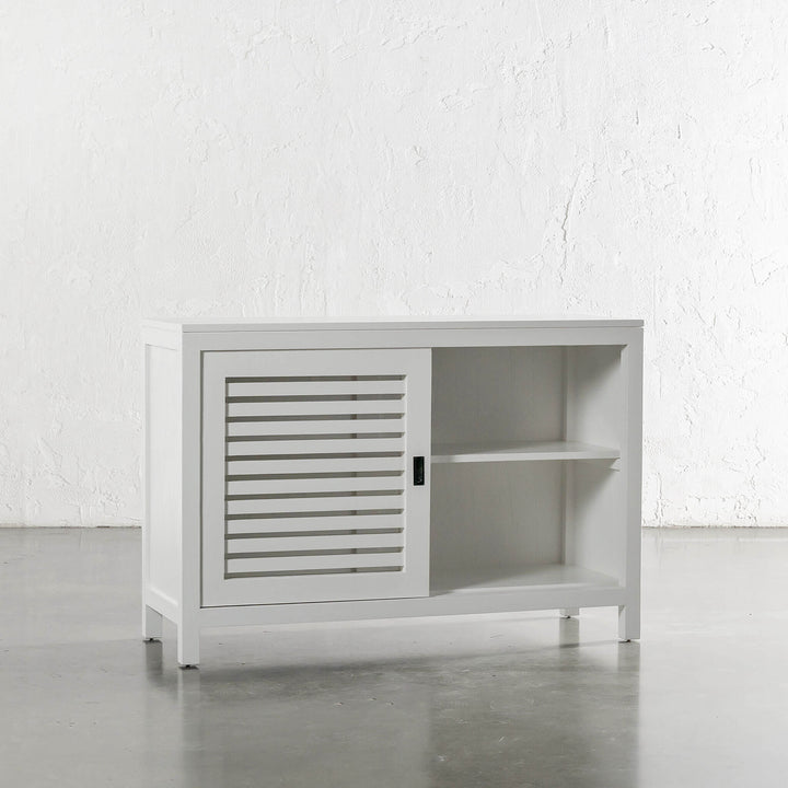 CONRAD 2 DOOR SLATTED CONSOLE  |  WHITE GRAIN