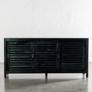 CONRAD 3 DOOR SLATTED CONSOLE  |  BLACK GRAIN