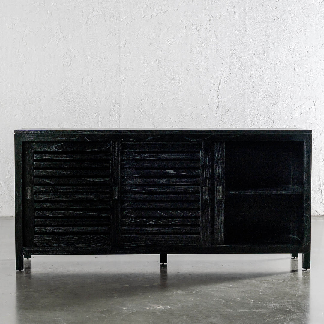 CONRAD 3 DOOR SLATTED CONSOLE  |  BLACK GRAIN