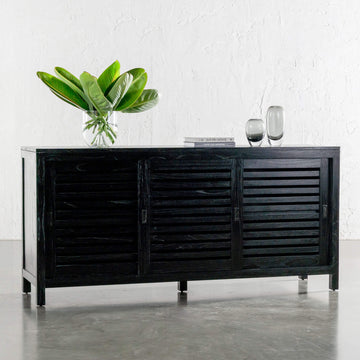 CONRAD 3 DOOR SLATTED CONSOLE  |  BLACK GRAIN