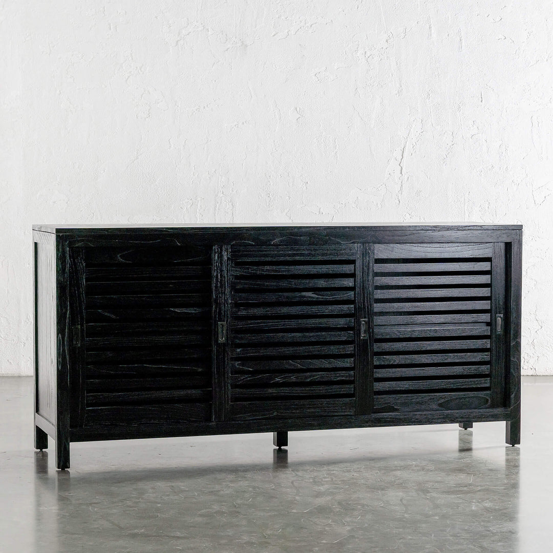 CONRAD 3 DOOR SLATTED CONSOLE  |  BLACK GRAIN