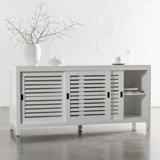 CONRAD 3 DOOR SLATTED CONSOLE  |  WHITE GRAIN