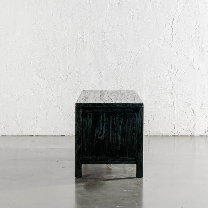 CONRAD 3 DOOR SLATTED ENTERTAINMENT UNIT  |  BLACK GRAIN