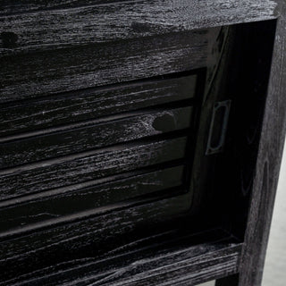 CONRAD 3 DOOR SLATTED ENTERTAINMENT UNIT  |  BLACK GRAIN