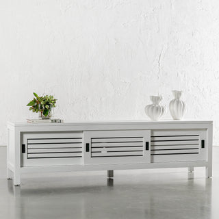 CONRAD 3 DOOR SLATTED ENTERTAINMENT UNIT  |  WHITE GRAIN
