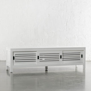 CONRAD 3 DOOR SLATTED ENTERTAINMENT UNIT  |  WHITE GRAIN