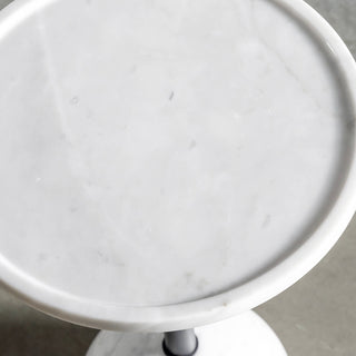 CORSINI BALL SIDE TABLE BUNDLE X2  |  CARRARA MARBLE + MATT BLACK |  D30CM