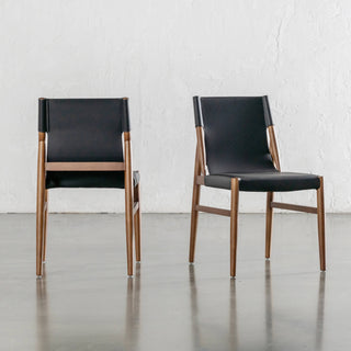 COSTANO VEGAN LEATHER DINING CHAIR  |  NOIR BLACK