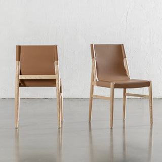COSTANO VEGAN LEATHER DINING CHAIR  |  SADDLE TAN