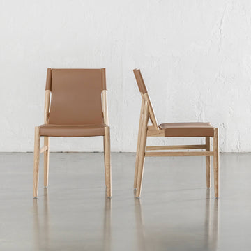 COSTANO VEGAN LEATHER DINING CHAIR  |  SADDLE TAN