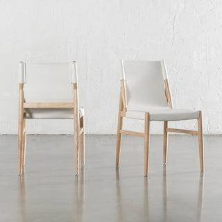 COSTANO VEGAN LEATHER DINING CHAIR  | LIMED WHITE