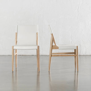 COSTANO VEGAN LEATHER DINING CHAIR  | LIMED WHITE