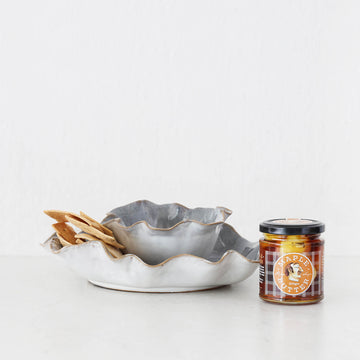 COSTERA CERAMIC BOWL BUNDLE X2  |  S + M  |  STORM BLUE