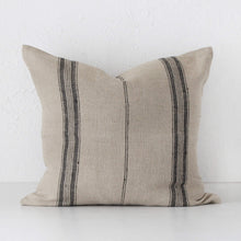 CAMPBELL CUSHION FRENCH HEAVY LINEN  |  50 x 50  |  NATURAL BLACK STRIPE