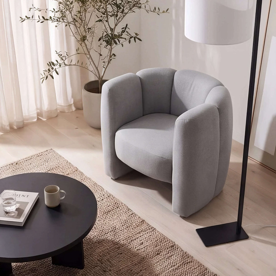 SANTANA FLOOR LAMP  |  175CM  | BLACK METAL + WHITE LINEN