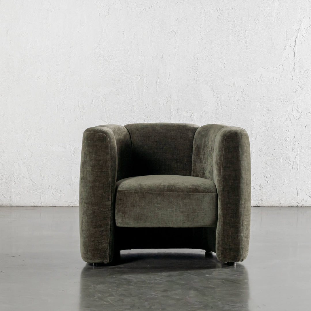 CAMPOS CURVED ARMCHAIR  |  DEEP BRUNSWICK GREEN
