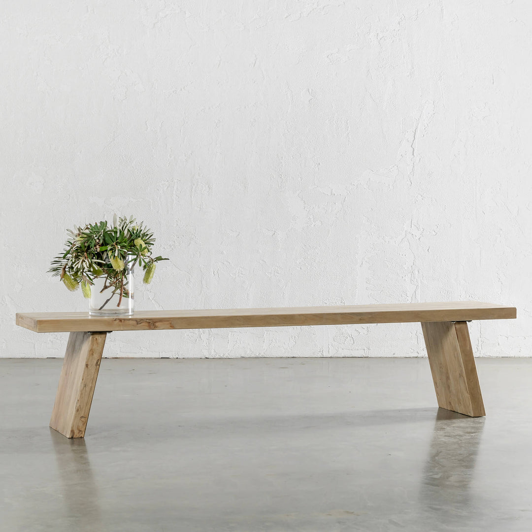 CAPRETTA ELM BENCH  |  230CM  |  BLEACHED BRISTLE