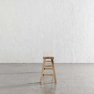 CAPRETTA ELM SLIM BENCH END VIEW  |  185CM  |  BLEACHED BRISTLE