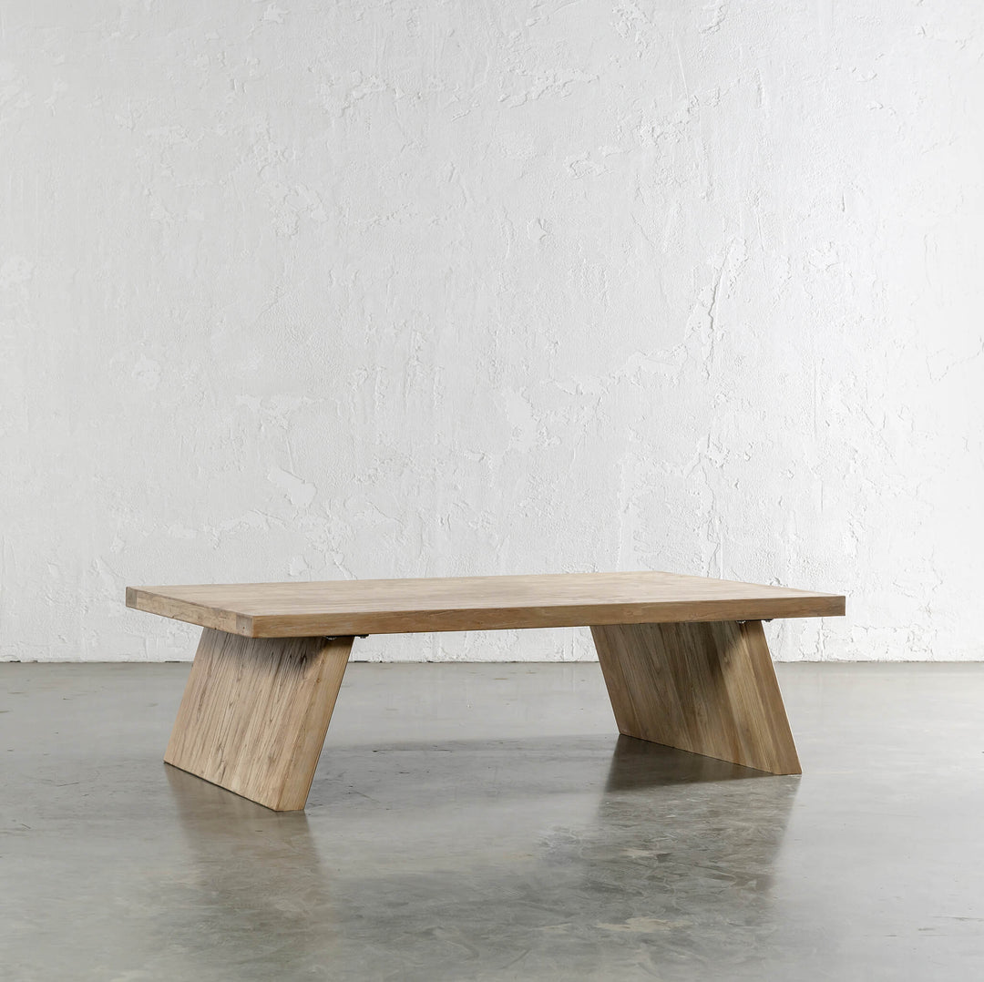 CAPRETTA ELM COFFEE TABLE  |  150CM  |  BLEACHED BRISTLE UNSTYLED