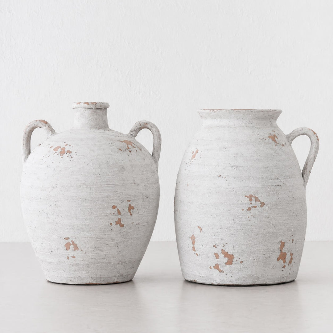 CARITA VESSEL + JUG |  24CM + 26CM  |  WHITE TERRACOTTA