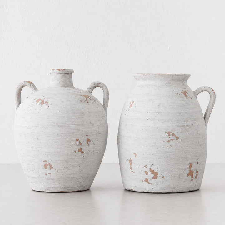CARITA VESSEL + JUG |  24CM + 26CM  |  WHITE TERRACOTTA