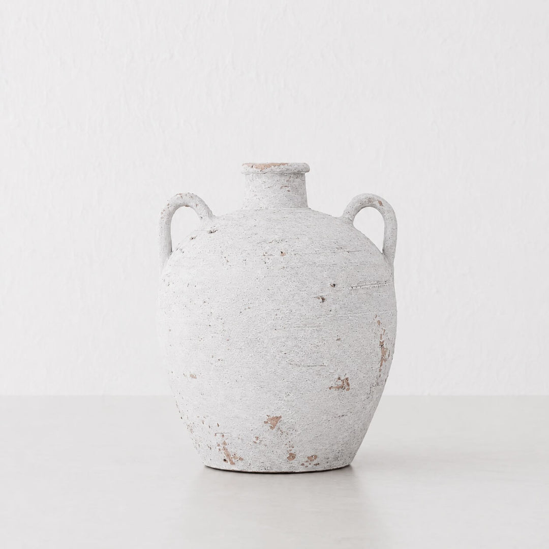 CARITA VESSEL + JUG |  24CM + 26CM  |  WHITE TERRACOTTA
