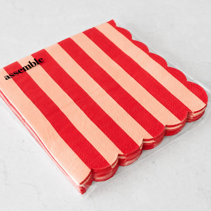 CARNIVAL PAPER NAPKIN BUNDLES  |  STRIPED RED