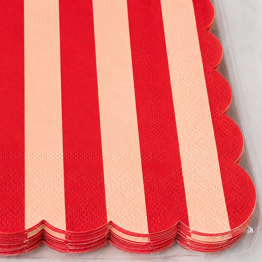 CARNIVAL PAPER NAPKIN BUNDLES  |  STRIPED RED