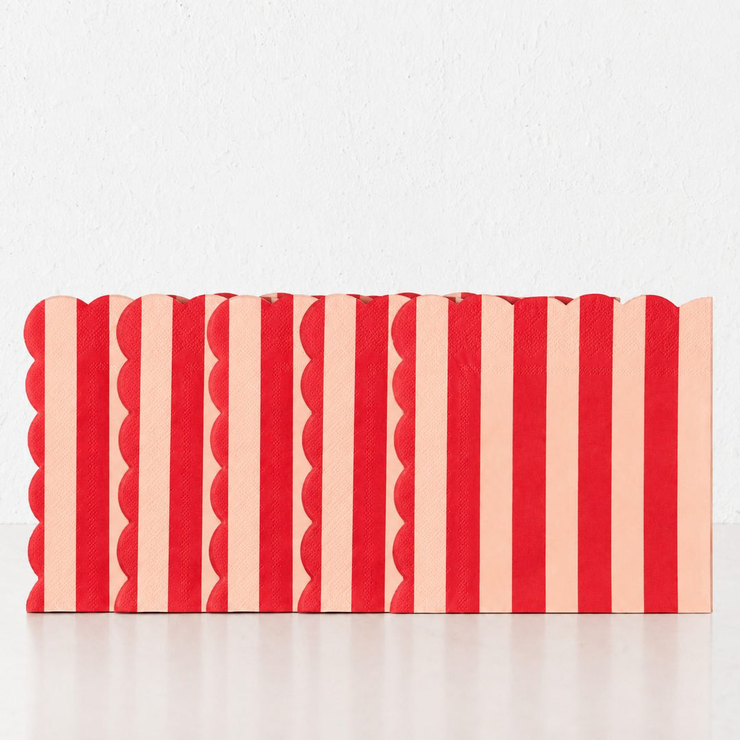 CARNIVAL PAPER NAPKIN BUNDLES  |  STRIPED RED