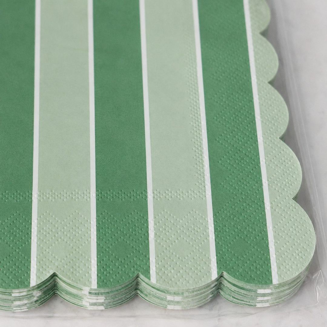 CARNIVAL PAPER NAPKIN BUNDLES  |  STRIPED GREEN