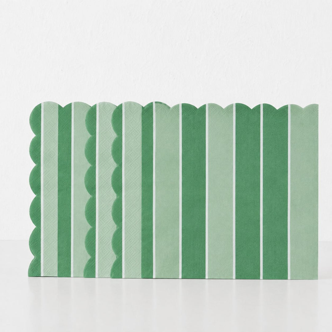 CARNIVAL PAPER NAPKIN BUNDLES  |  STRIPED GREEN