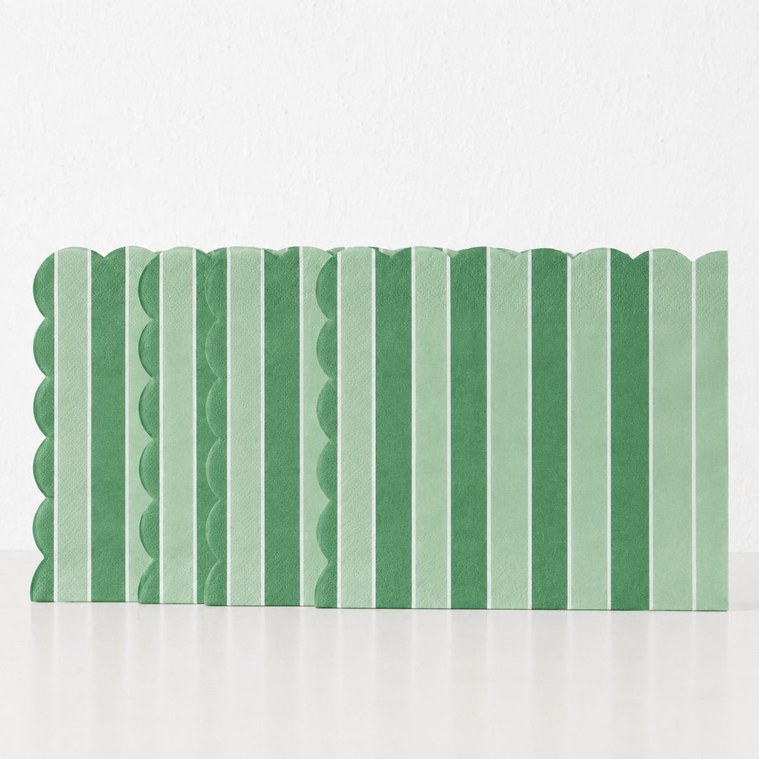 CARNIVAL PAPER NAPKIN BUNDLES  |  STRIPED GREEN