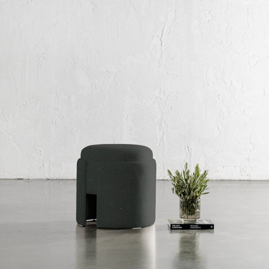 PRE ORDER  |  CARSON ATINA FOOTSTOOL OTTOMAN  |  BLADE OLIVE WEAVE