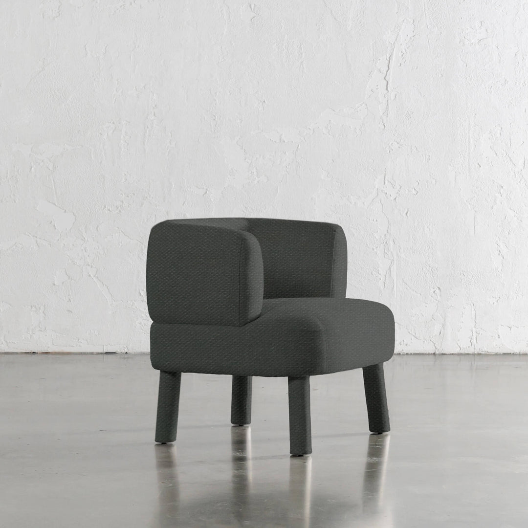 PRE ORDER  |  CARSON ATINA ROUNDED ARMCHAIR  |  BLADE OLIVE WEAVE