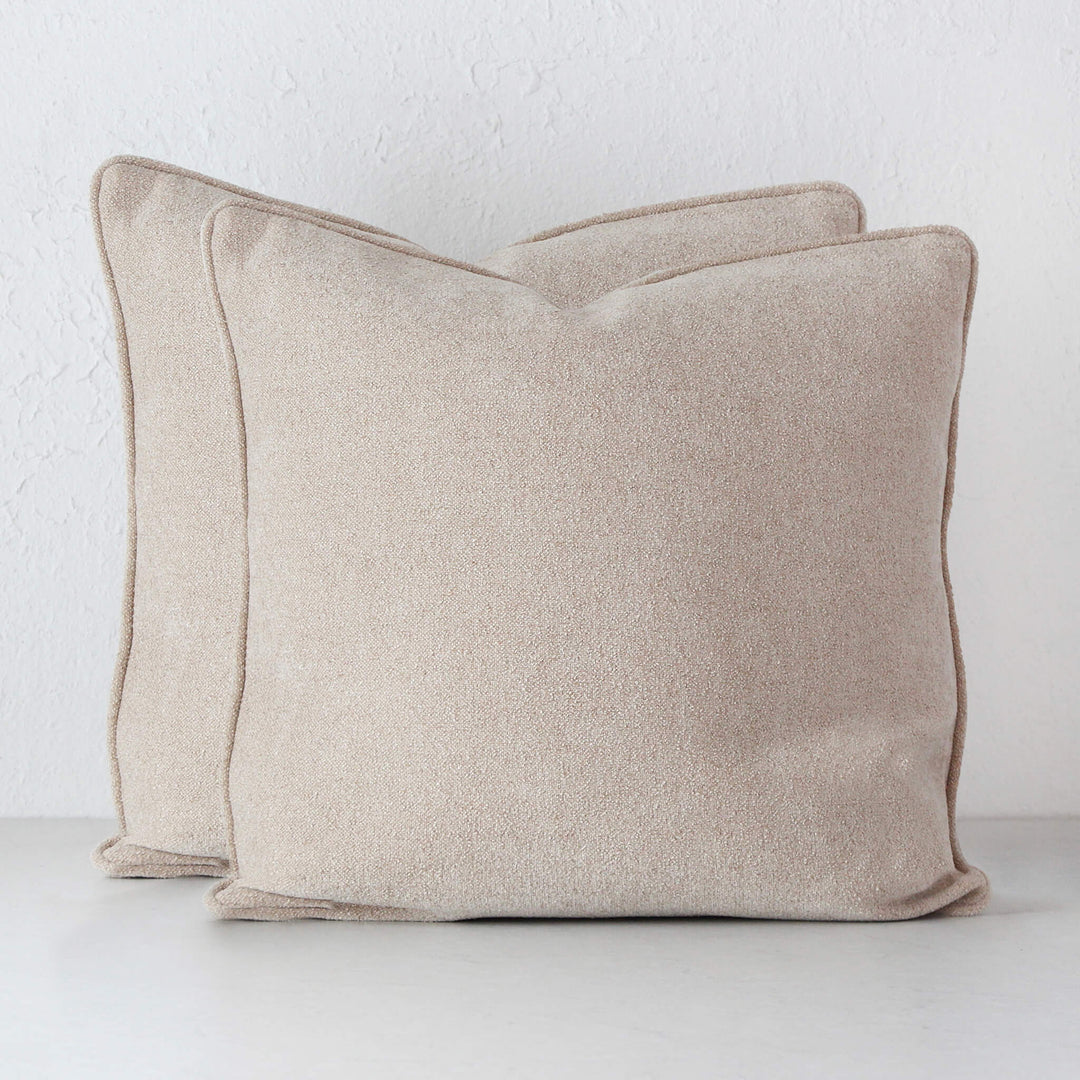 CARSON CUSHION BUNDLE X2  |  50 X 50  |  BOUCLE BALTIC SAND