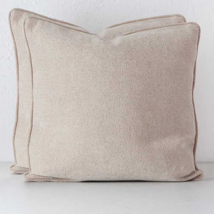 CARSON CUSHION BUNDLE X2  |  60 X 60 |  BOUCLE BALTIC SAND