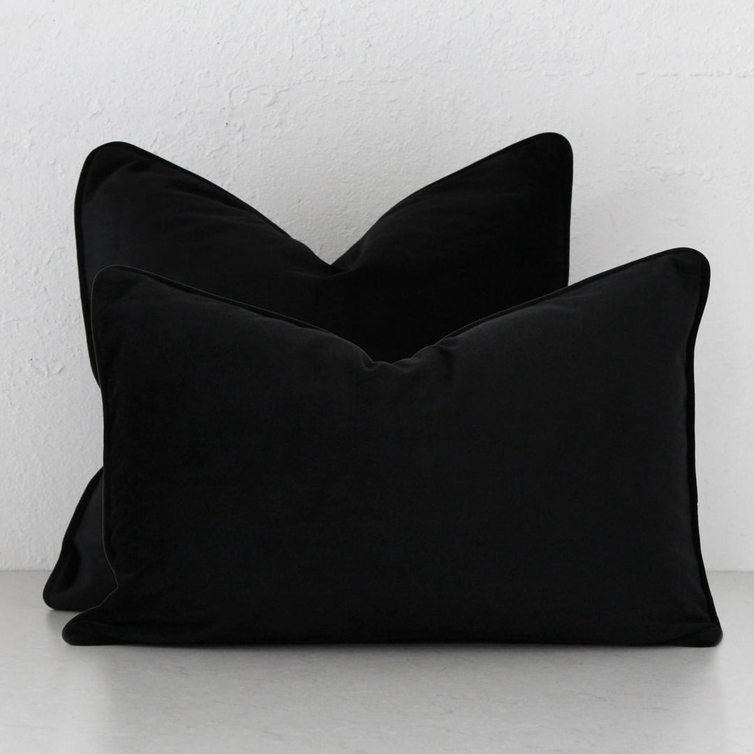 CARSON CUSHION BUNDLE X2  |  40X60 + 50X50  |  NOIR BLACK VELVET