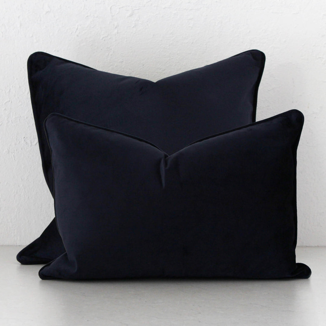 CARSON CUSHION BUNDLE X2  |  40X60 + 50X50  |  NAVY ACCOLADE VELVET