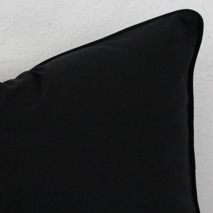 CARSON CUSHION | NOIR BLACK VELVET | CLOSEUP