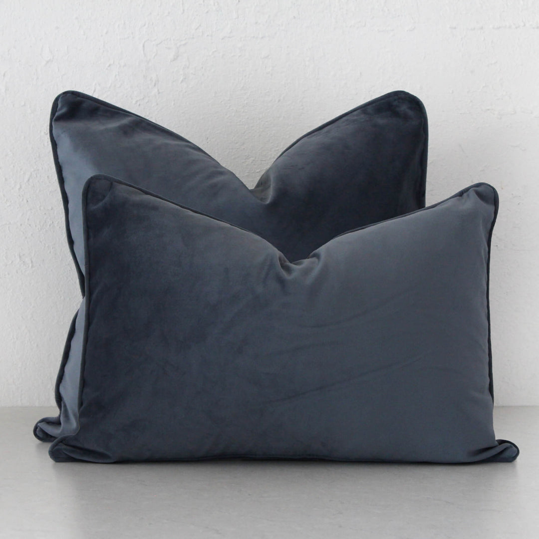 CARSON CUSHION BUNDLE X2  |  40X60 + 50X50  |  STEEL BLUE VELVET