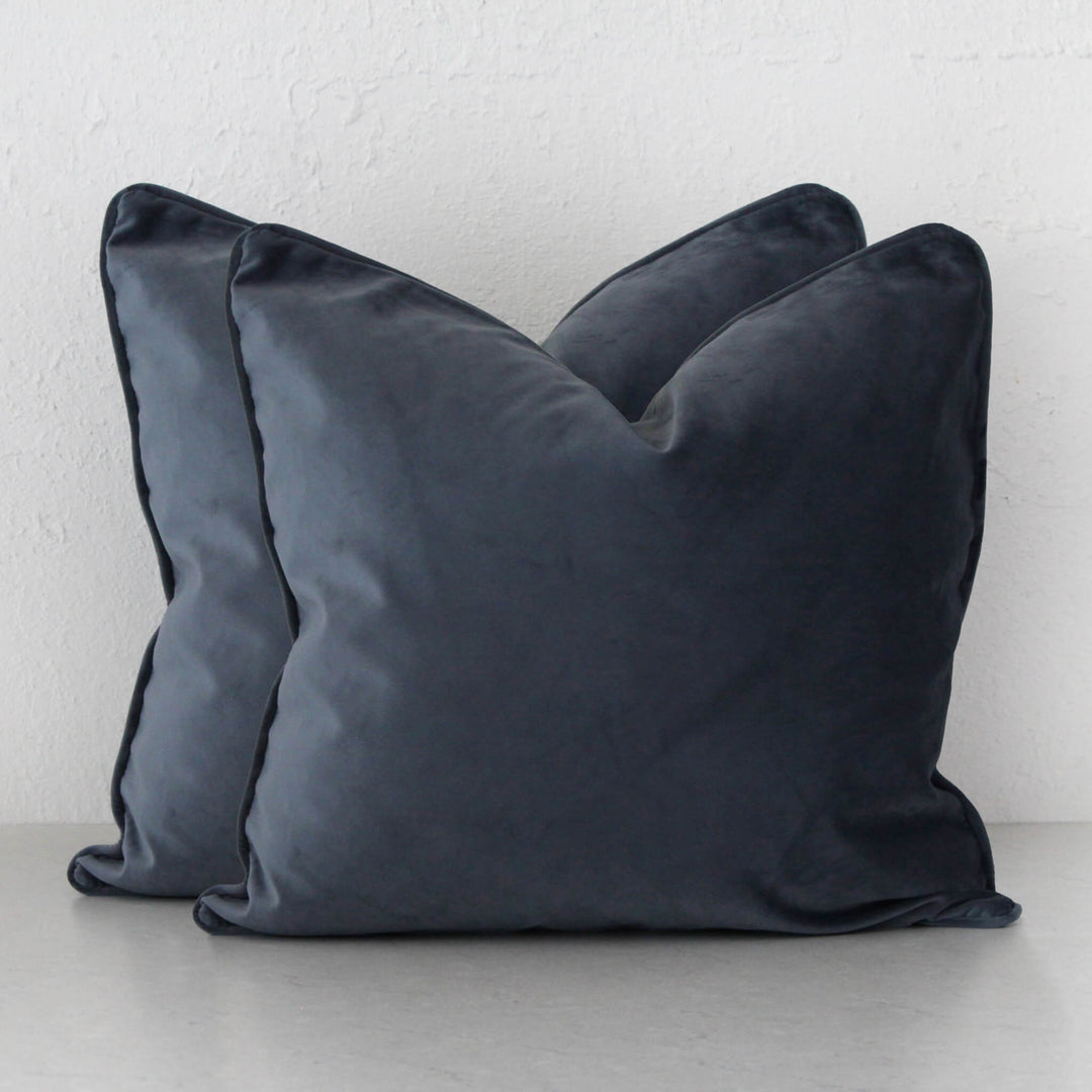 CARSON CUSHION BUNDLE X2  |  50X50  |  STEEL BLUE VELVET