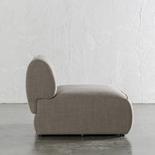 CARSON MODERNA CURVED MODULAR  |  SINGLE PIECE SIDE VIEW  |  TAUPE BASKET WEAVE