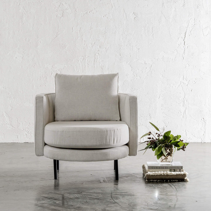 PRE ORDER | CARSON MODERNA CURVED RIBBED CHAIR | JOVAN DOVE NATURAL