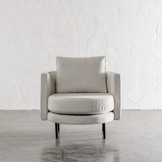 PRE ORDER | CARSON MODERNA CURVED RIBBED CHAIR | JOVAN DOVE NATURAL | UNSTYLED
