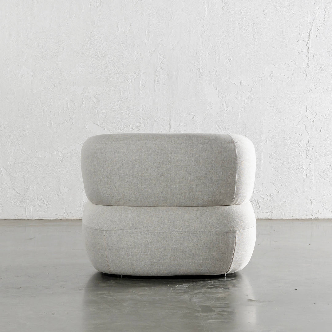 PRE ORDER  |  CARSON ROUNDED ARMCHAIR  |  JOVAN DOVE NATURAL