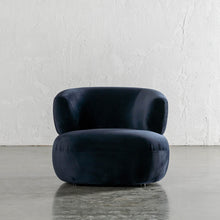 CARSON ROUNDED ARMCHAIR UNSTYLED  |  NAVY ACCOLADE VELVET