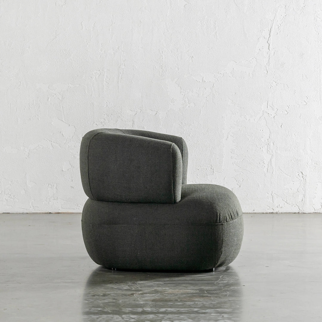 CARSON ROUNDED ARMCHAIR  |  BLADE OLIVE WEAVE