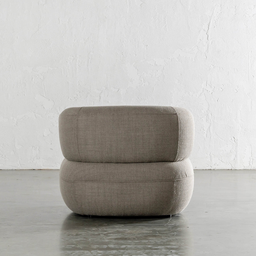 CARSON ROUNDED ARMCHAIR  |  TAUPE BASKET WEAVE