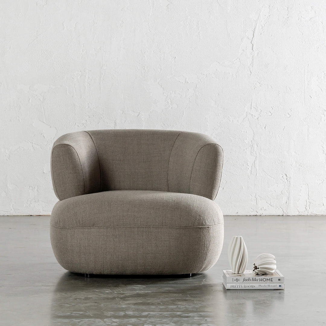 CARSON ROUNDED ARMCHAIR  |  TAUPE BASKET WEAVE