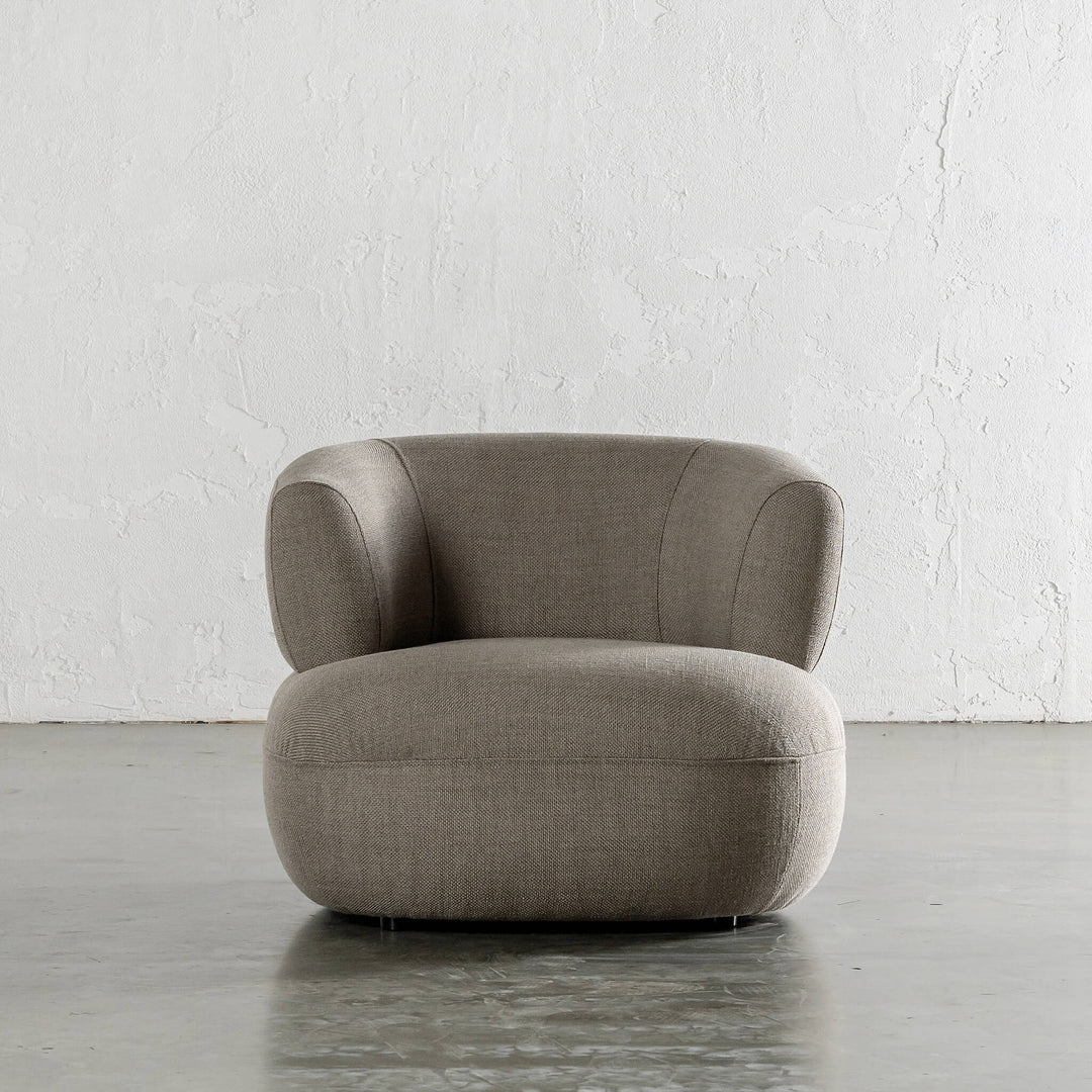 CARSON ROUNDED ARMCHAIR  |  TAUPE BASKET WEAVE